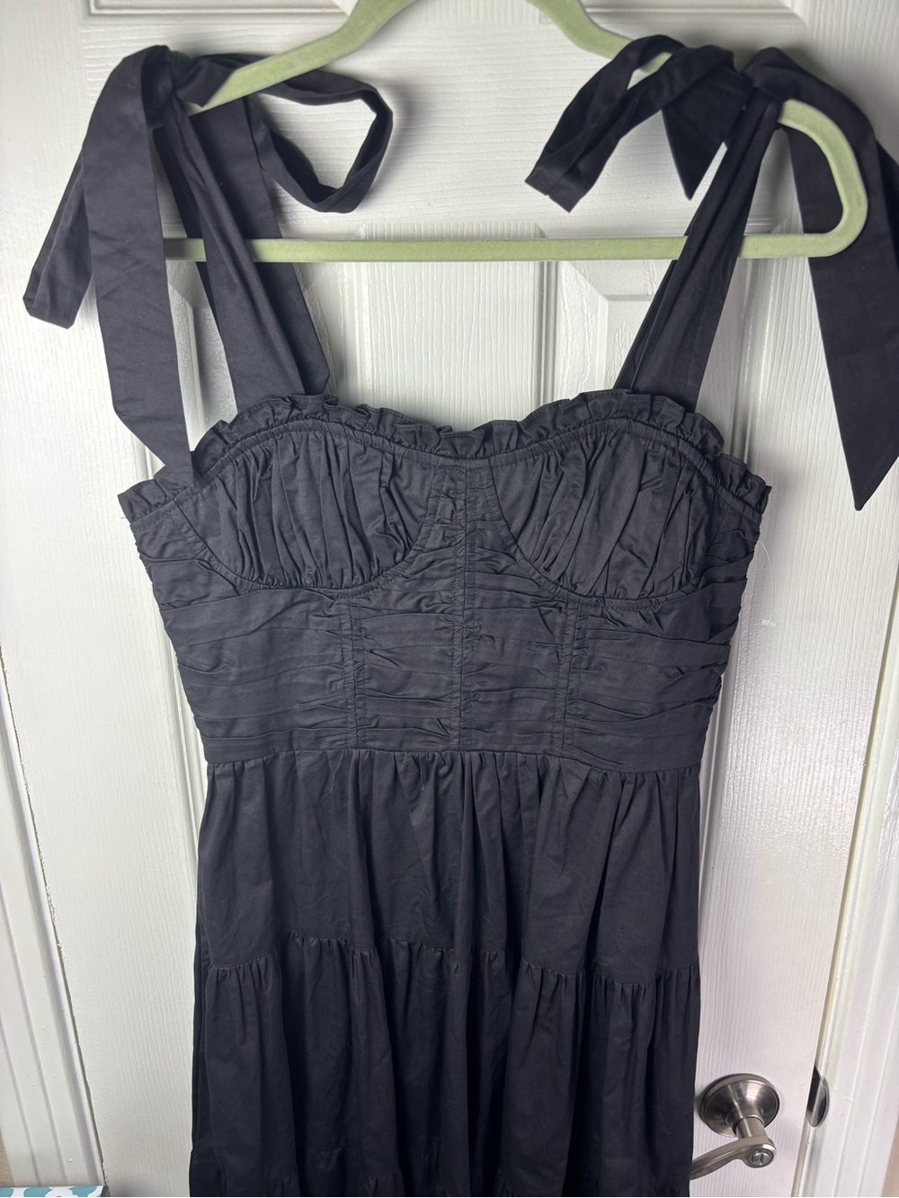 Sofie the Label Black Tie-Shoulder Tiered Midi Dress - Picture 5 of 16